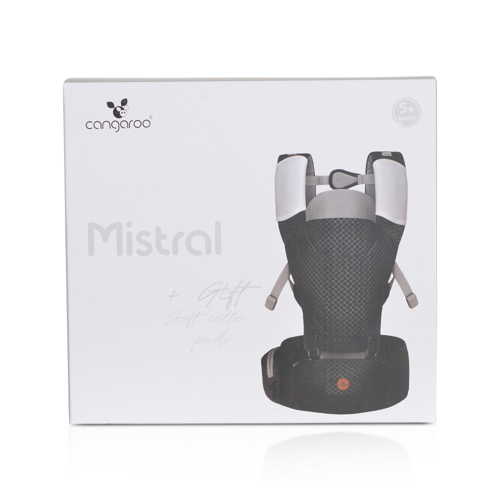 Marsupiu Cangaroo Ergonomic Mistral Grey - Confort Superior - imagine 4