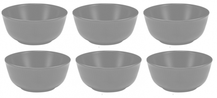 Set 6 Boluri Ipec, Ceramica, Negru Mat