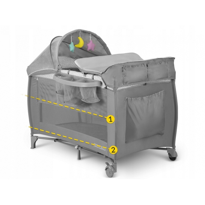 Patut pliabil Ricokids RK-242 Gri, cu Masa de Infasat - imagine 5
