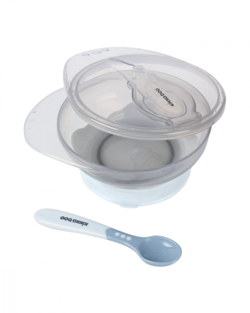 Set Castron cu Ventuza KikkaBoo Blue, 250ml, Fără BPA - imagine 6