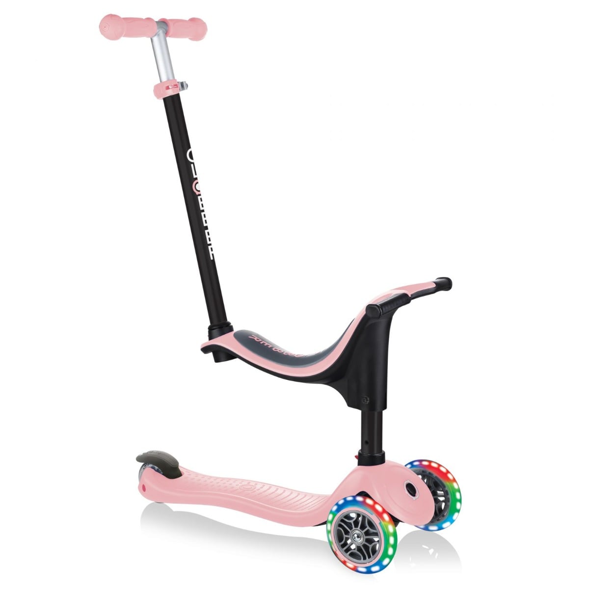 Trotineta Globber Go-Up Sporty 3in1 Roz cu lumini