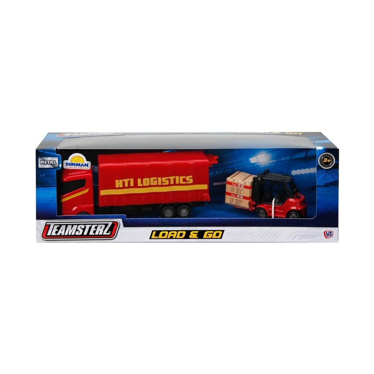 Set Camion Teamsterz cu Motostivuitor, Rosu