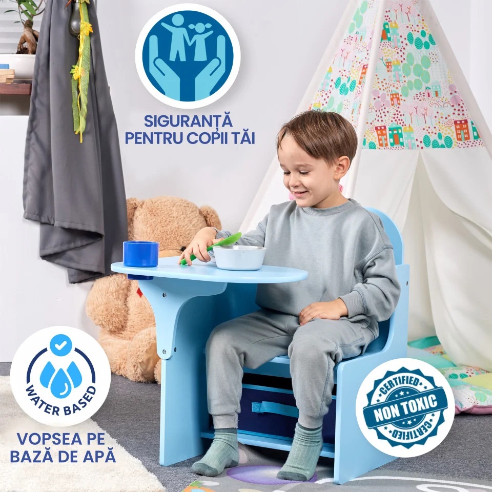 Suporto Set Masuta 3-in-1 din Lemn pentru Copii - imagine 6