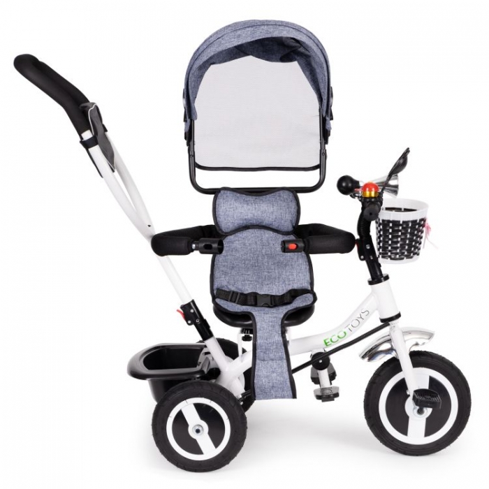 Tricicleta Ecotoys Gri cu Roti Gonflabile - imagine 5