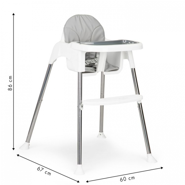 Scaun de masa 2 in 1 Ecotoys Alb, Reglabil - imagine 8