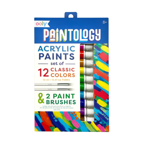 Set vopsele acrilice Paintology, 12 culori + pensule - imagine 2