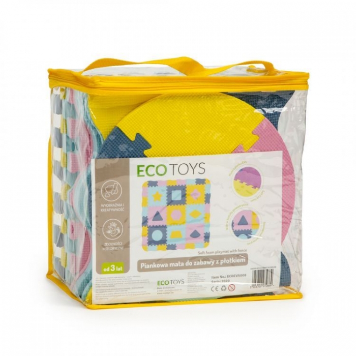 Saltea Joaca Ecotoys 25 Elemente EVA Multicolor - imagine 3