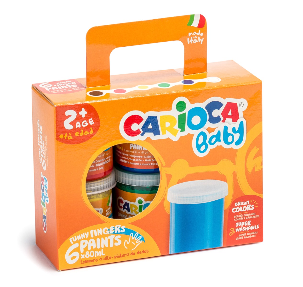 Set Carioca 6x Culori cu Degete, 80ml, Non-Toxice