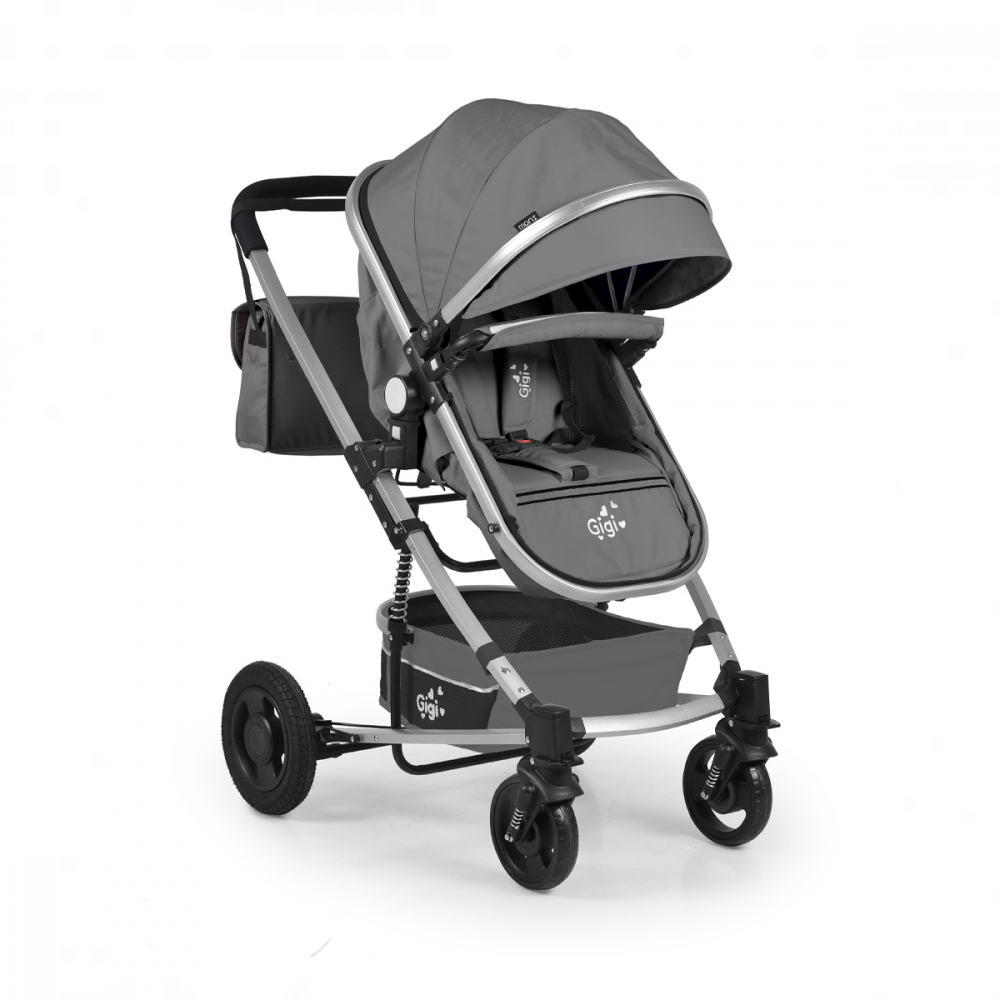 Carucior 2 in 1 Moni Gigi Dark Grey, Transformabil - imagine 2