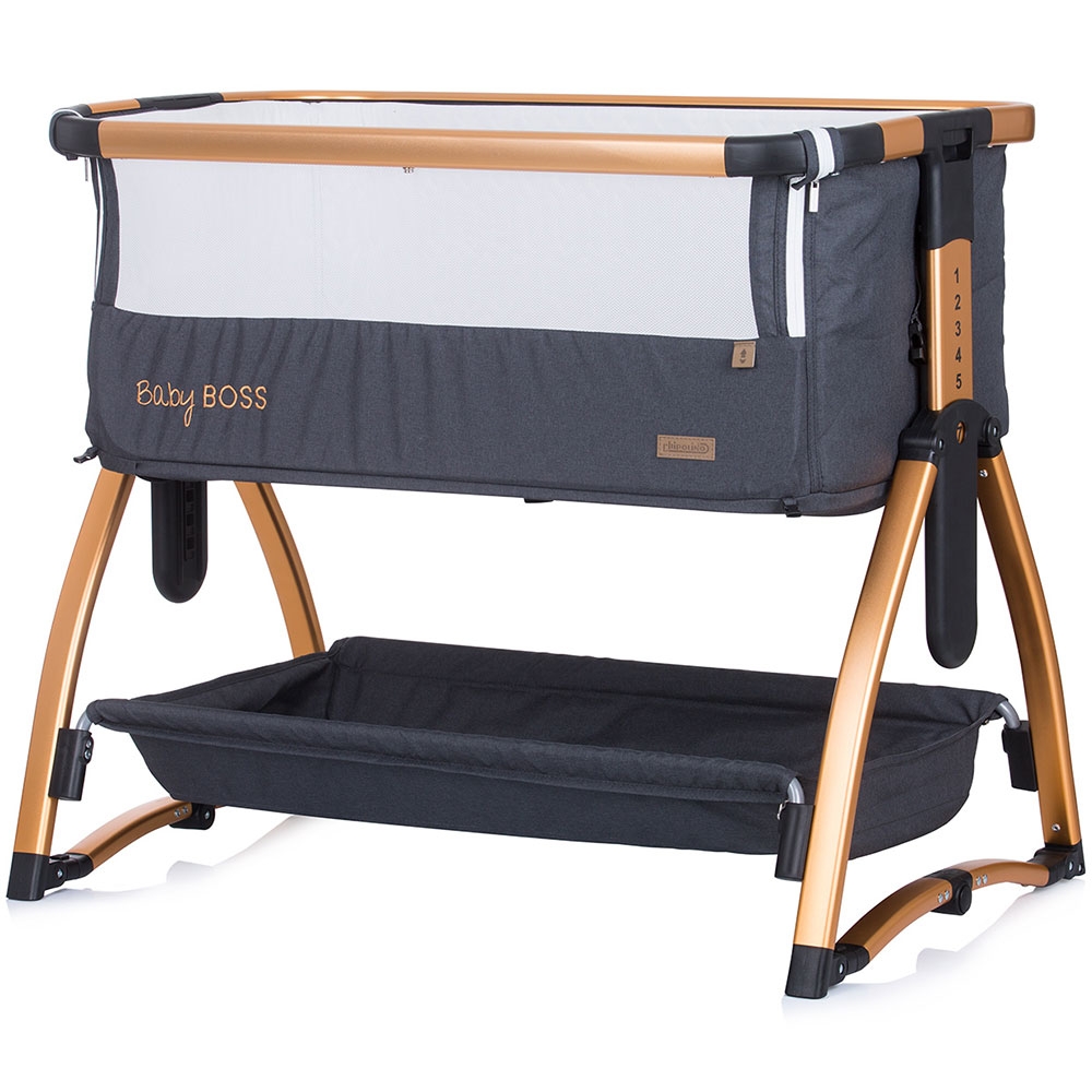 Patut Co-Sleeper Chipolino Baby Boss, Aluminiu - imagine 5