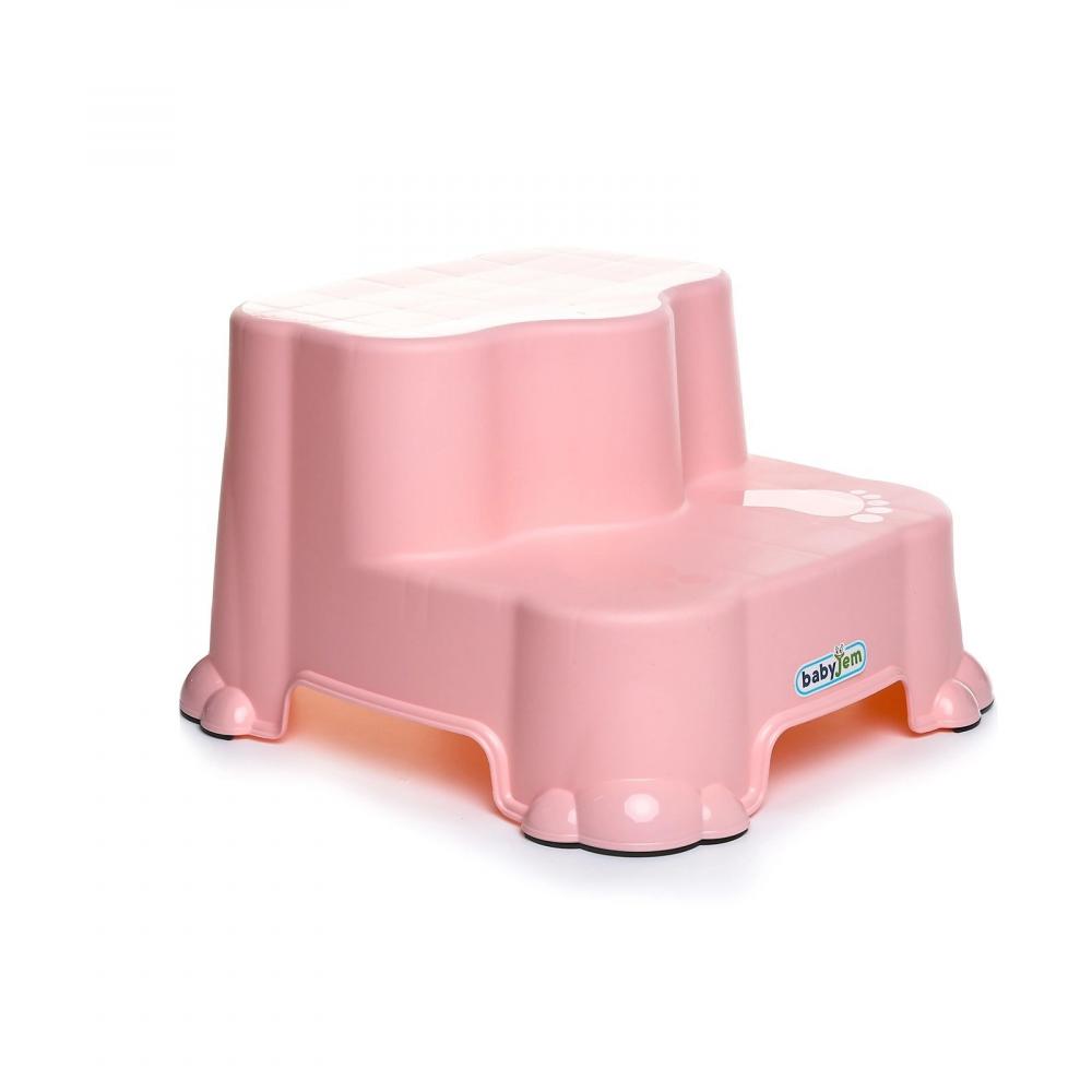 BabyJem Step Stool Roz - 2 Trepte pentru Copii - imagine 2