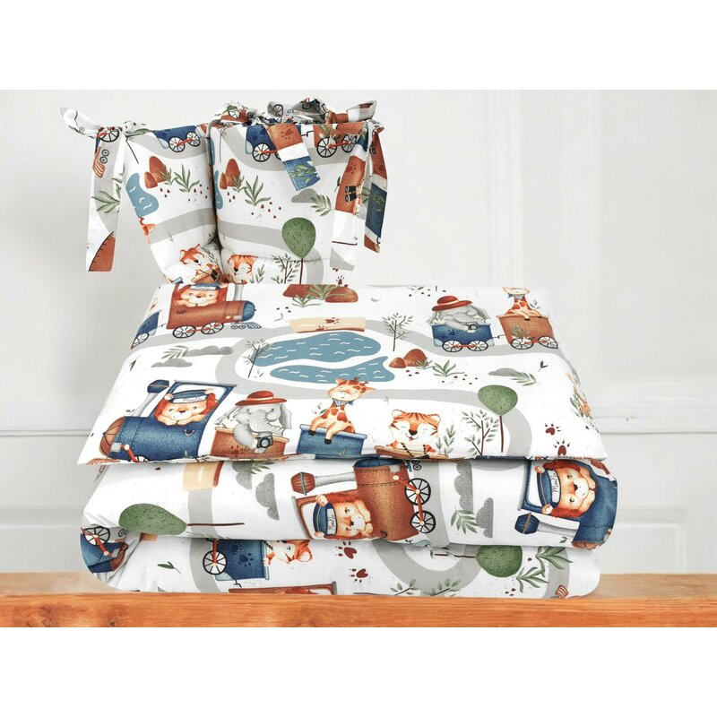 MimiNu Lenjerie Patut 3P Zoo | Bumbac 100%