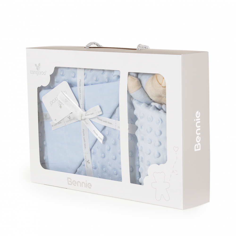 Cangaroo Set Paturică Minky Bennie Blue | Cadou - imagine 4