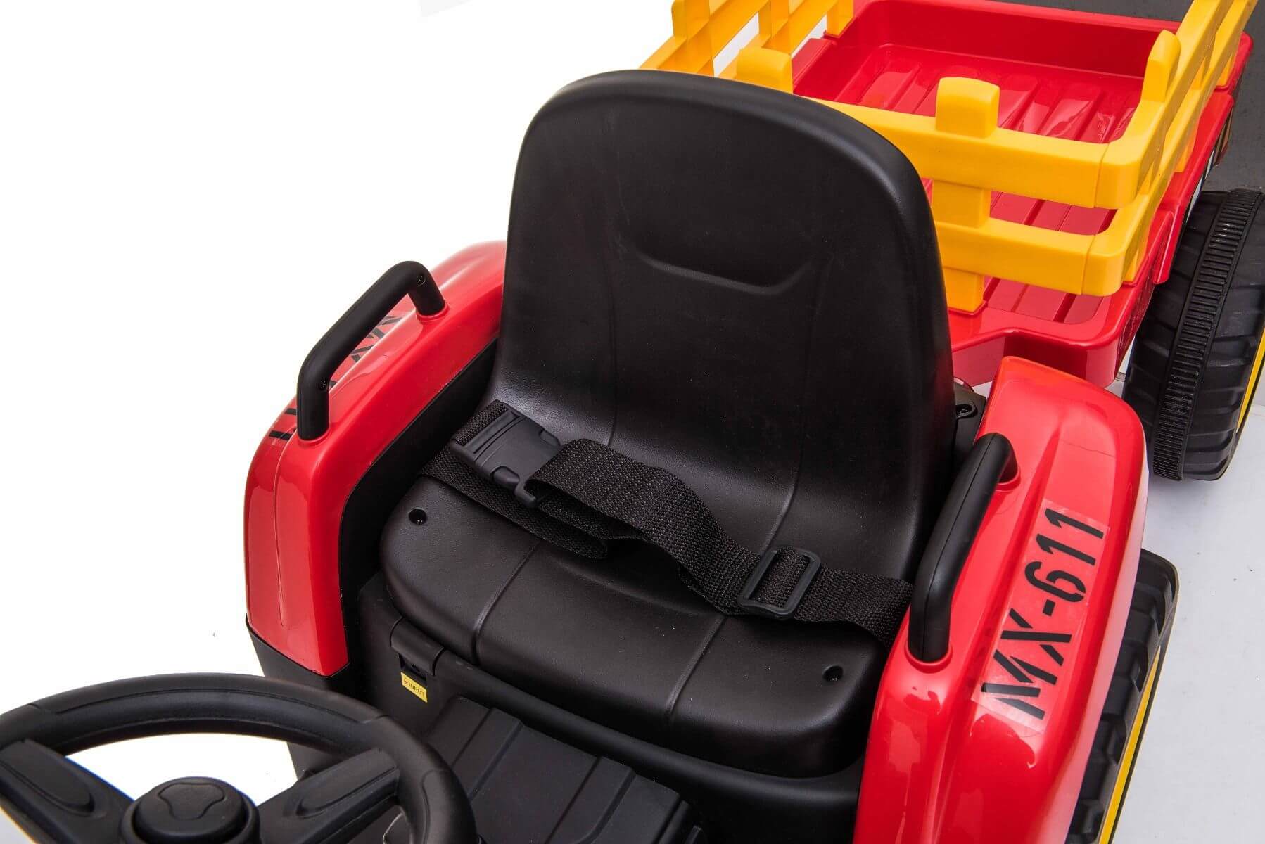 Tractor Electric Copii cu Remorca Rosu | Autokids - imagine 4