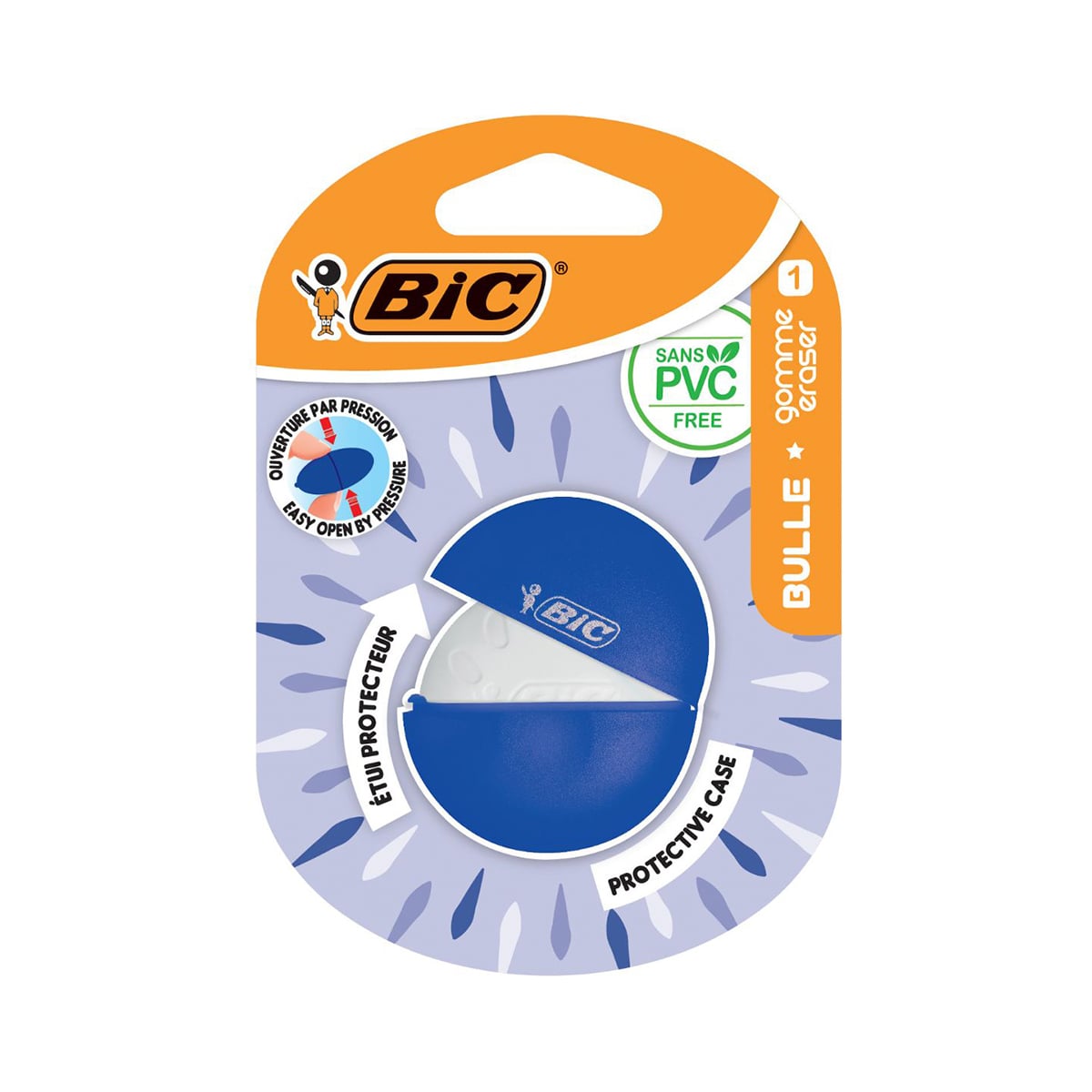 Radiera Bic Bulle BL1 cu capac protector