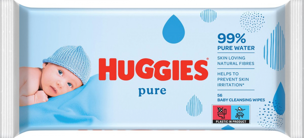 Servetele Huggies Pure 56 buc - Set 10 bucăți - imagine 2