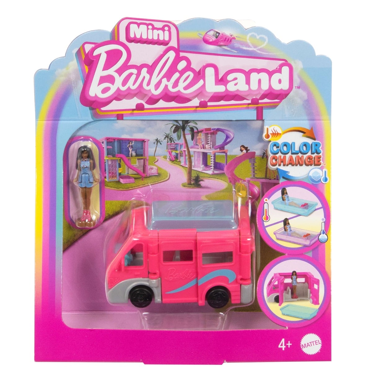 Set Barbie MiniLand cu Vehicul si Papusa