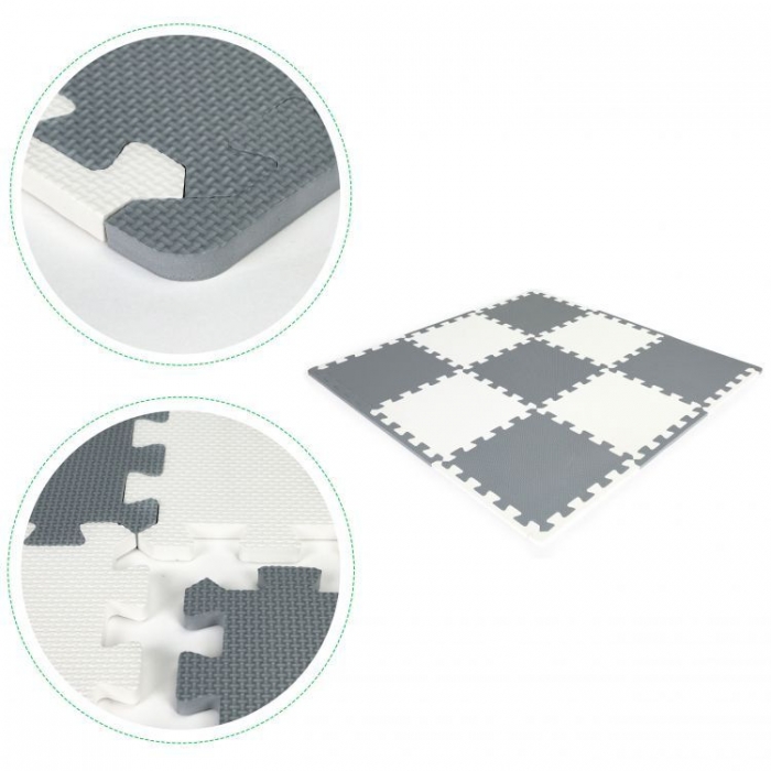 Salteluta Puzzle Ecotoys, 9 Elemente, Gri - imagine 2