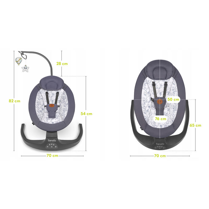 Balansoar Lionelo Ralf 2 in 1 Electric Gri Grafit