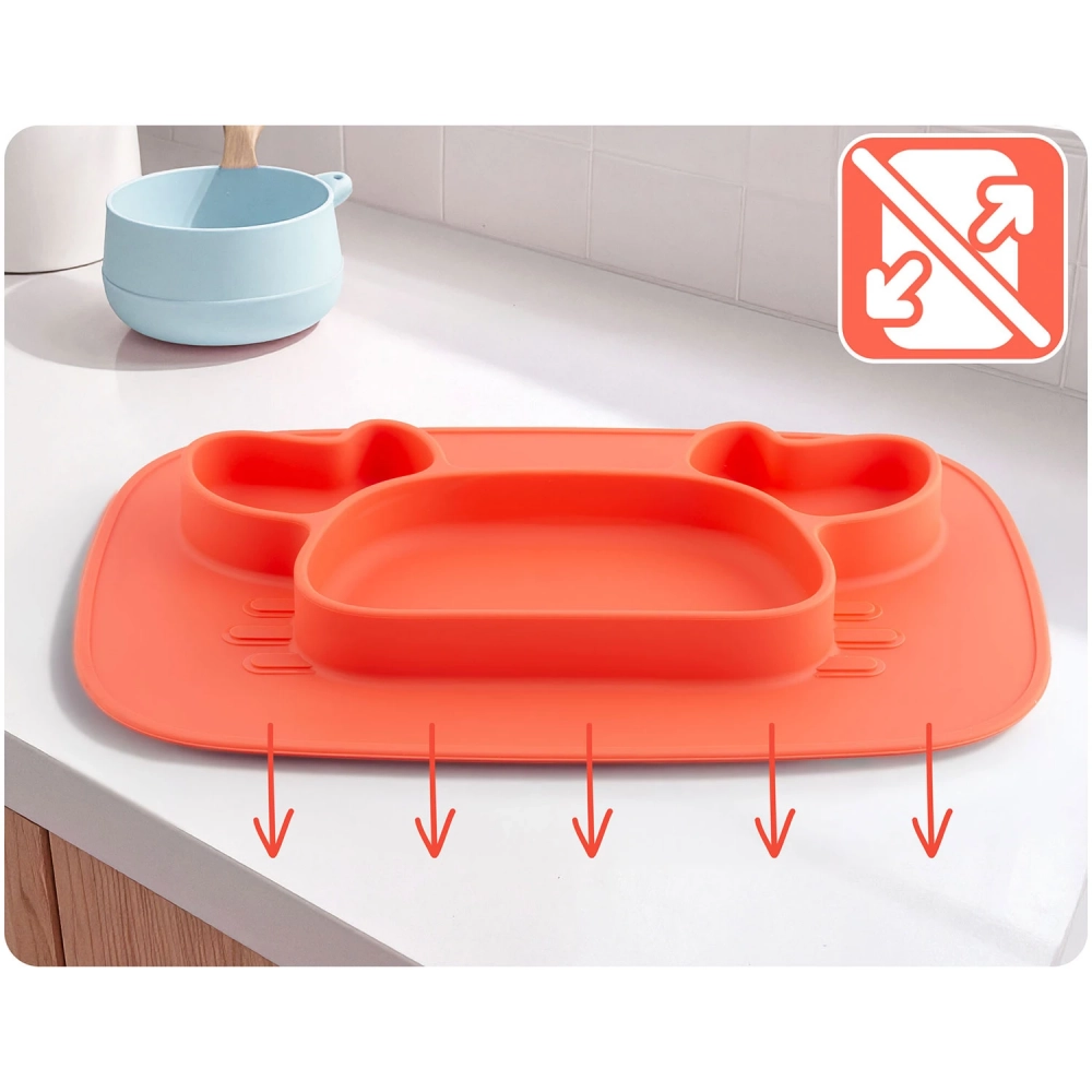 Farfurie Crab Rosu Ricokids Compartimentata Fara BPA - imagine 6