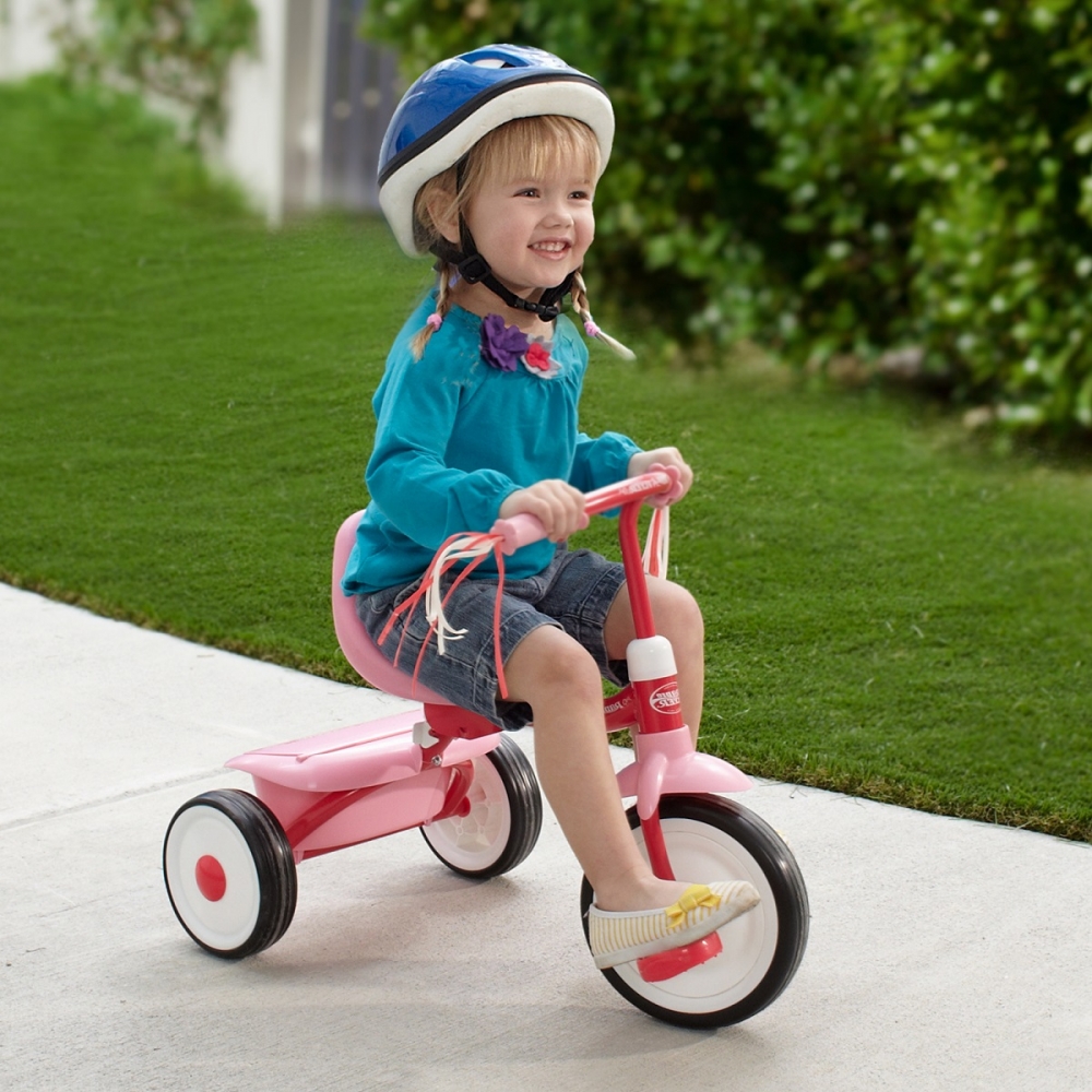 Tricicleta Radio Flyer Fold 2 Go Pink, Pliabilă