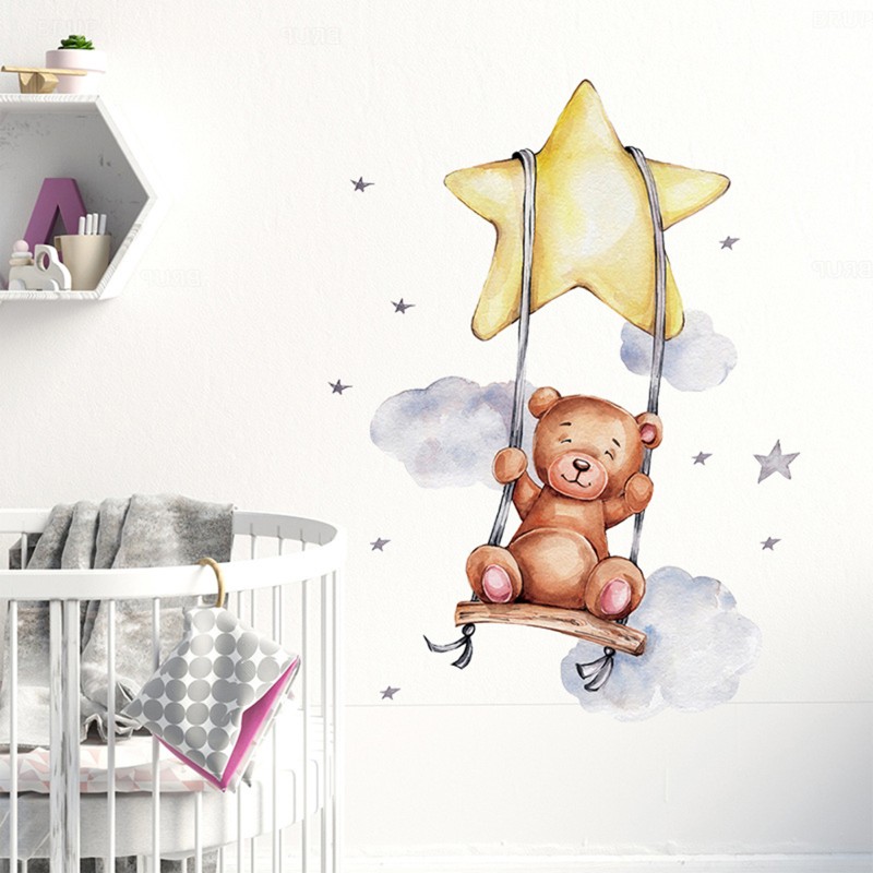 Sticker Decorativ Ursulet pe Leagan Sipo - imagine 2