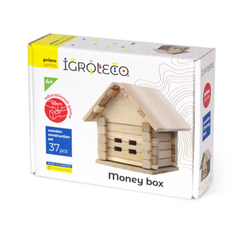 Set constructie lemn Pusculita Igroteco 37 piese