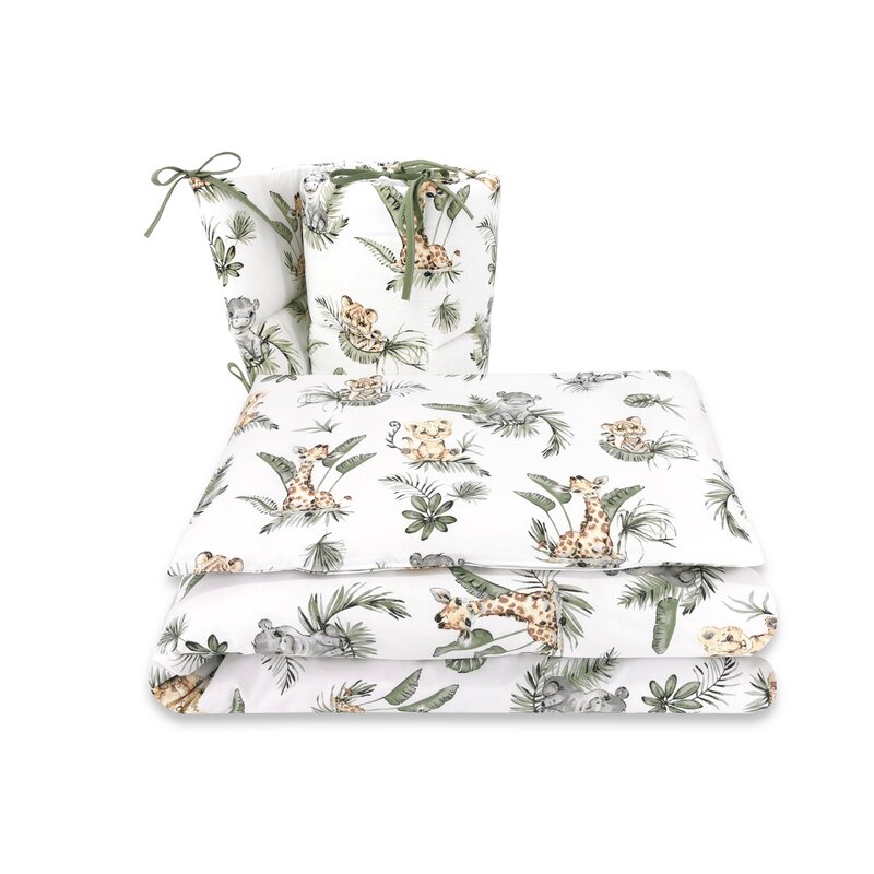 Lenjerie Patut Qmini Safari 3 Piese Oeko-Tex