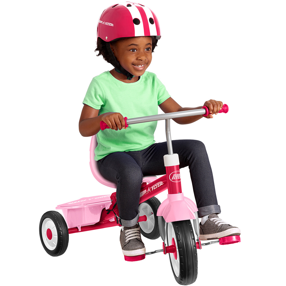 Tricicleta Radio Flyer 3-în-1 Roz, Maner Ajustabil - imagine 3