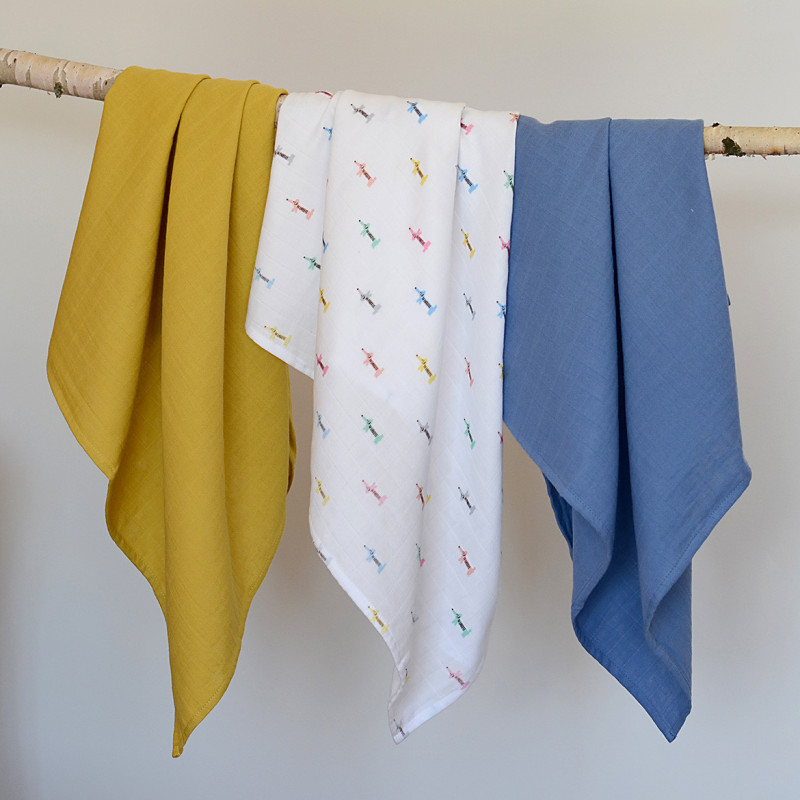 Set 3 Museline Beaba Bumbac Organic 70x70 cm - imagine 2