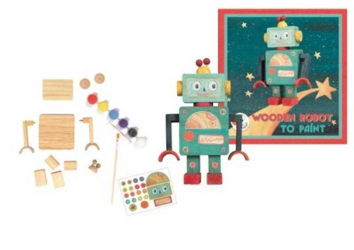 Set de pictat Robot Egmont, Creativitate Lemn