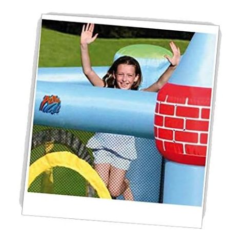Castel Gonflabil Happy Hop cu Tobogan si Bile - imagine 4