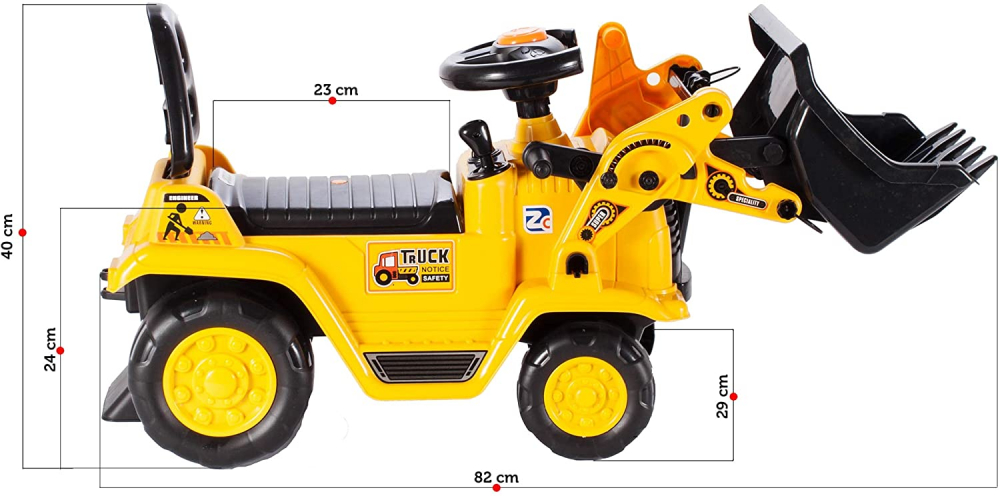 Buldozer Malplay Galben Fără Pedale | 27kg - imagine 18