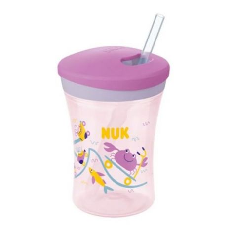 Nuk Evolution Action Cana cu Pai 230ml Roz