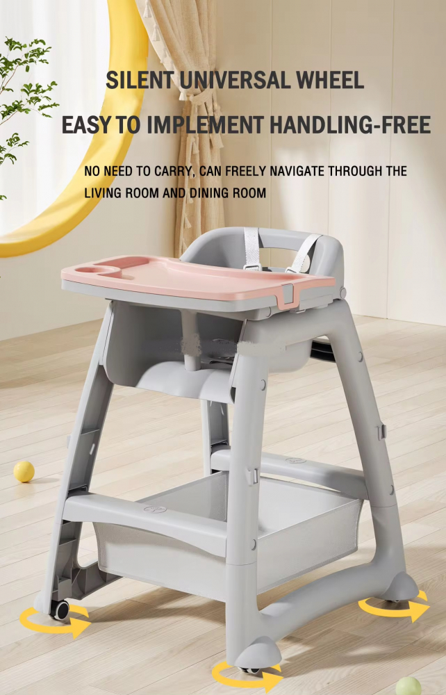 Scaun Masa Little Mom Pink Multifuncțional - imagine 7
