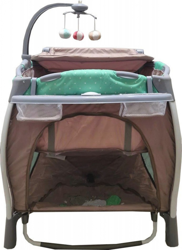 Pătuț Baby Care Pliabil cu Balansoar și Masa - imagine 2