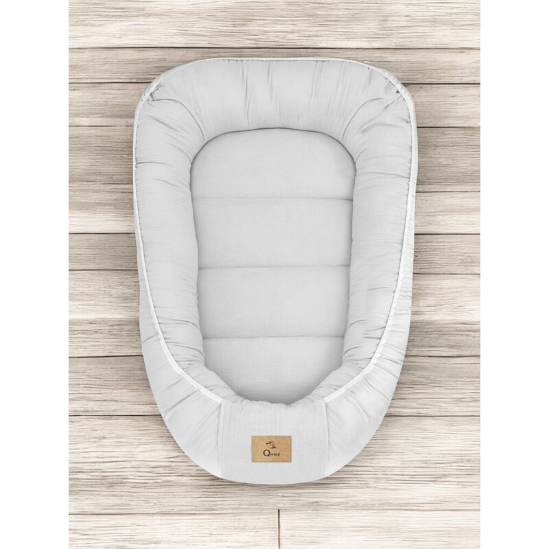 Qmini Baby Nest Gray - Cosulet Muselina Dubla