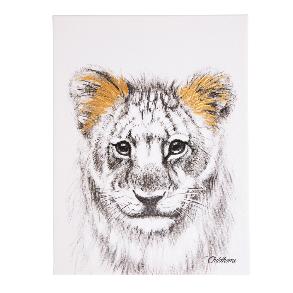 Tablou Leu Childhome cu Detalii Aurii, 30x40 cm - imagine 2