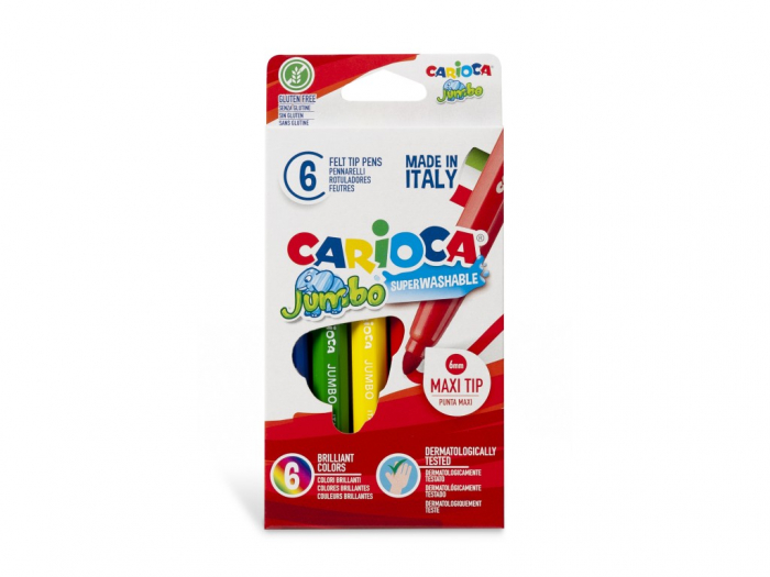 Set Carioca Jumbo 6 Culoare - Non-toxic și Lavabil