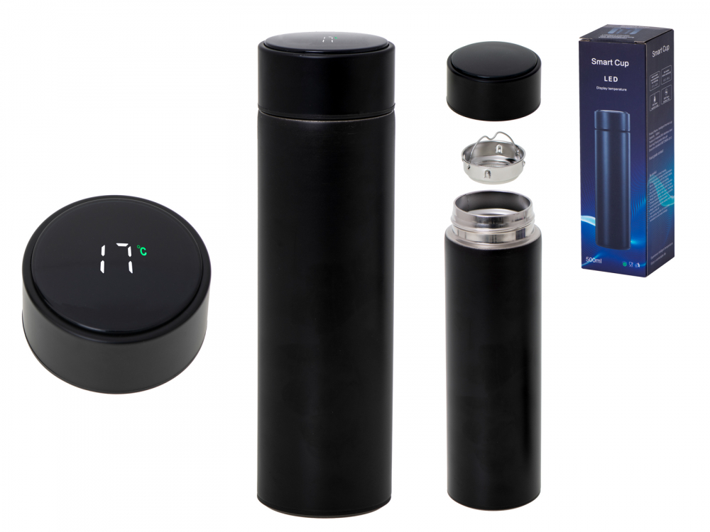 Cana Termos Smart Ikonka 500ml LED Negru - imagine 3
