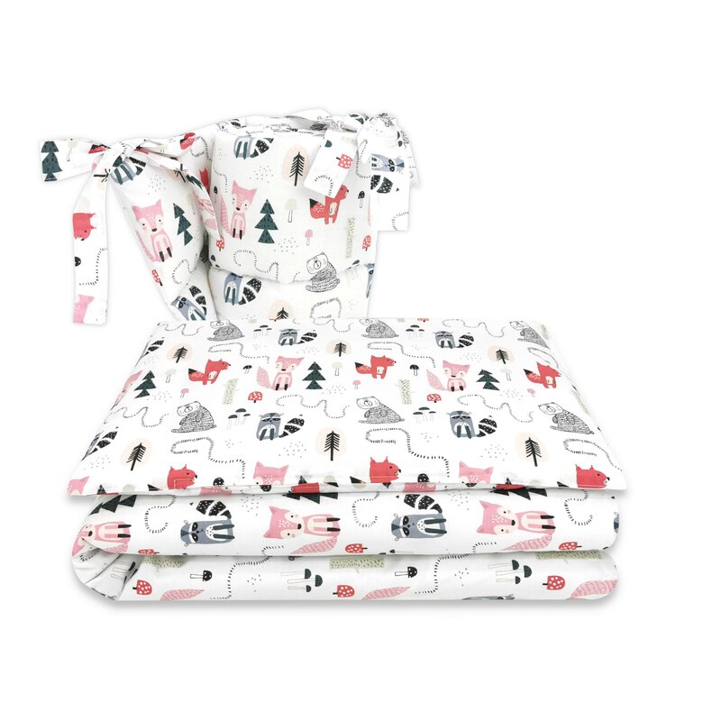 Lenjerie patut MimiNu Fox 3 piese, bumbac certificat - imagine 4