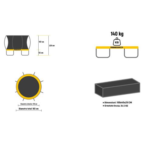 Trambulina Progressive Flex Clasic 180, 183 cm - imagine 5