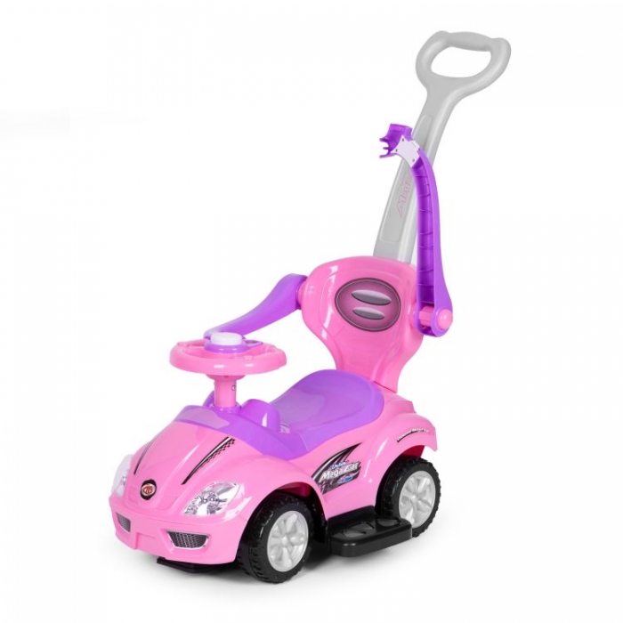Mașinuță Copii 3 în 1 Ecotoys Roz cu Mâner - imagine 8
