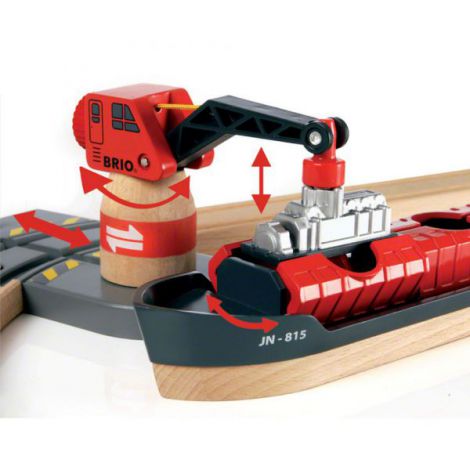 Set Port cu Nava Marfa Brio | Jucarie Trenulete - imagine 6