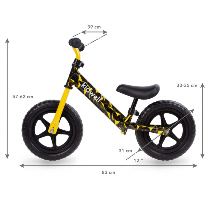 Bicicleta Kidwell Rebel 12" Fără Pedale Galben - imagine 4