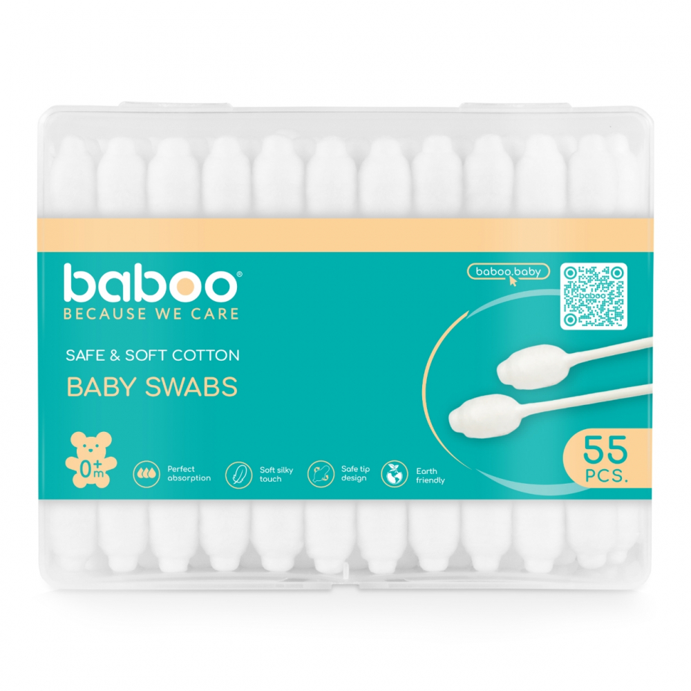 Baboo Betisoare Bumbac Bebelusi 55 buc Protectie - imagine 4