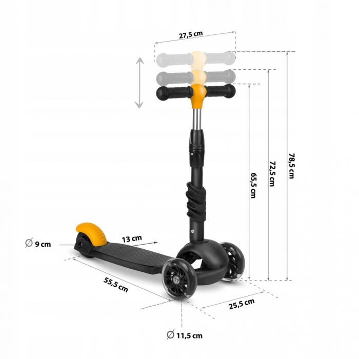 Trotineta 3 in 1 Ricokids Cubi, cu Scaun și LED - imagine 9
