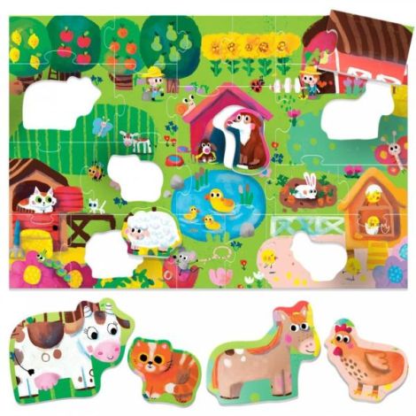 Headu Puzzle Animalute La Ferma Ecoplay Educational