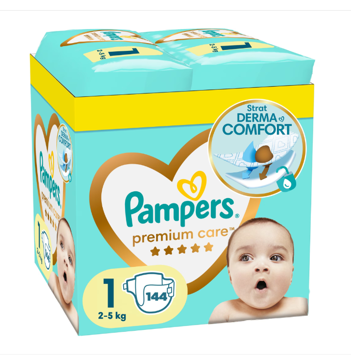 Pampers Premium Care XXL Marime 1, 2-5 kg, 144 bucati - imagine 8
