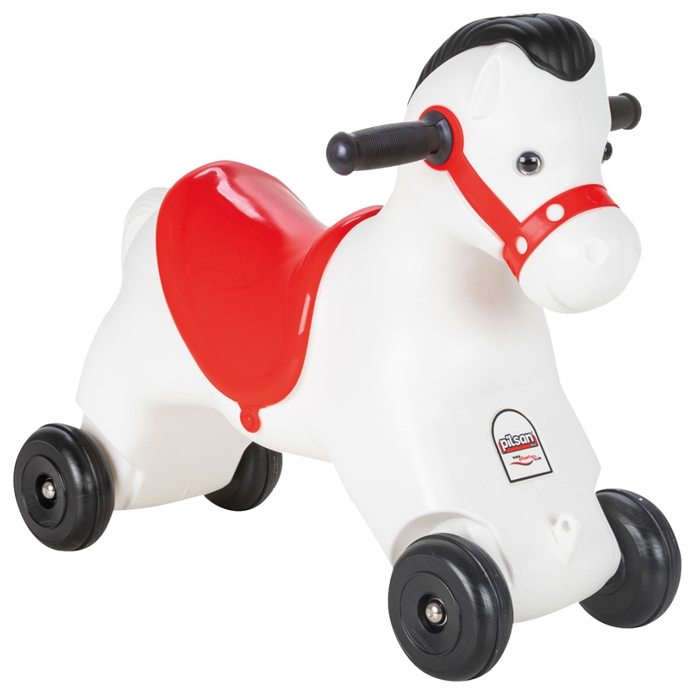 Balansoar Muzical Pilsan Horse White cu Roti - imagine 2